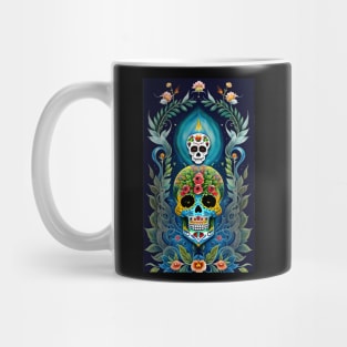 Colorful Sugar Skull Art Design Mug